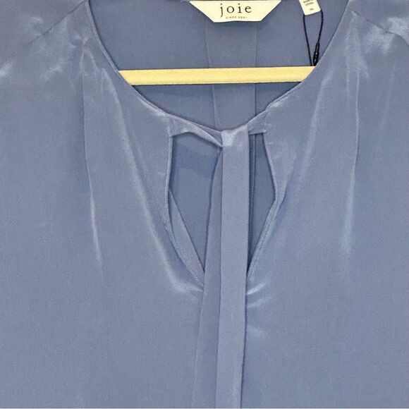 Joie Slate Blue Silk Braided sleeve Tank Top | XL - Picture 6 of 8